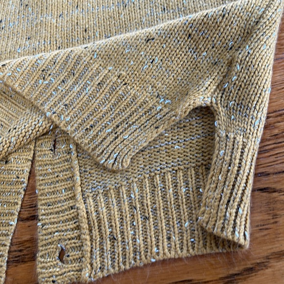 Le Lis back button style sweater. Elbow patch. Mustard/black/white. Size Medium - Picture 8 of 10